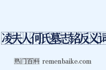 凌夫人何氏墓志铭反义词是什么意思的图片